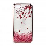 Wholesale iPhone 7 Crystal Clear Rose Gold Design Case (Cherry Blossom)